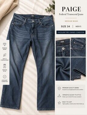 PAIGE Regular Fit Men’s Dark Blue Jeans